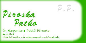 piroska patko business card